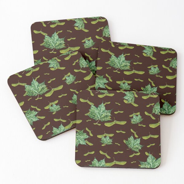 Item preview, Helicopter and maple leaf seamless pattern  designed and sold by Yana Mustafina | Boho Soulful Designs.