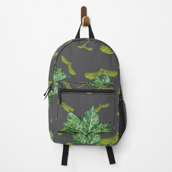 Item preview, Helicopter maple leaf black seamless pattern grey designed and sold by Yana Mustafina | Boho Soulful Designs.