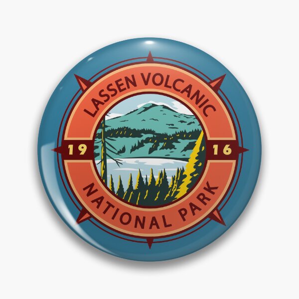 Item preview, Lassen Volcanic National Park Retro Compass Emblem designed and sold by KrisSidDesigns.