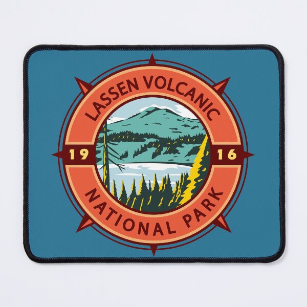 Item preview, Lassen Volcanic National Park Retro Compass Emblem designed and sold by KrisSidDesigns.