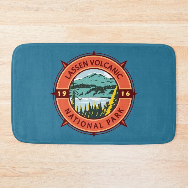 Item preview, Lassen Volcanic National Park Retro Compass Emblem designed and sold by KrisSidDesigns.