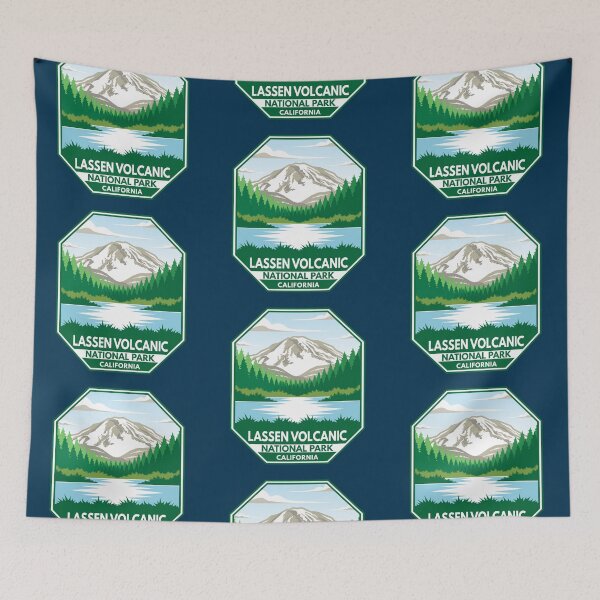Item preview, Lassen Volcanic National Park Minimal Retro Emblem designed and sold by KrisSidDesigns.
