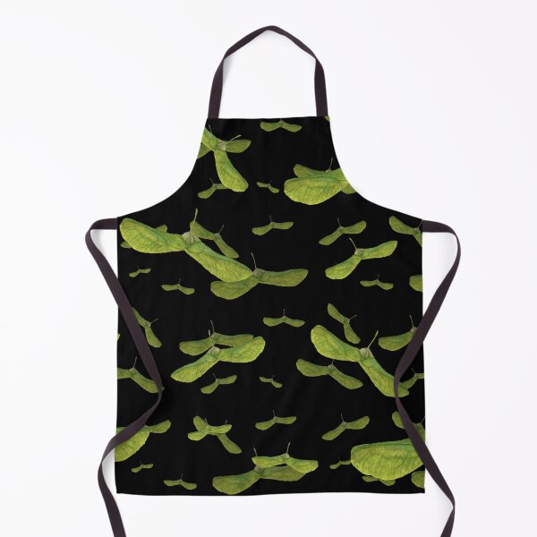 Item preview, Helicopter leaf seamless pattern black background designed and sold by Yana Mustafina | Boho Soulful Designs.