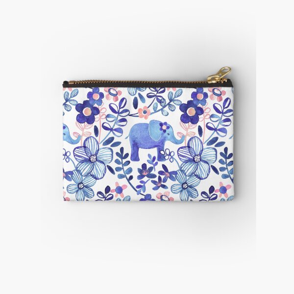 Item preview, Pale Coral, White and Purple Elephant and Floral Watercolor Pattern designed and sold by micklyn.