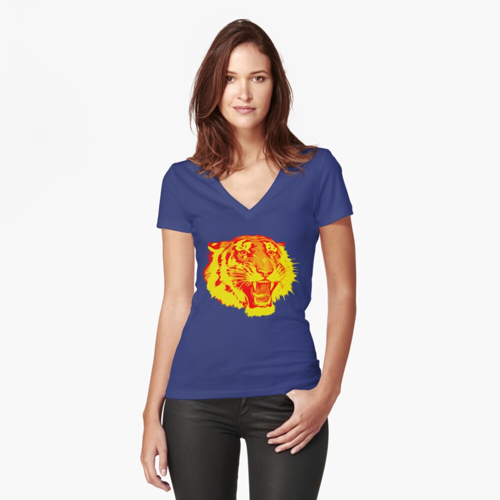 Item preview, Fitted V-Neck T-Shirt designed and sold by monsterplanet.