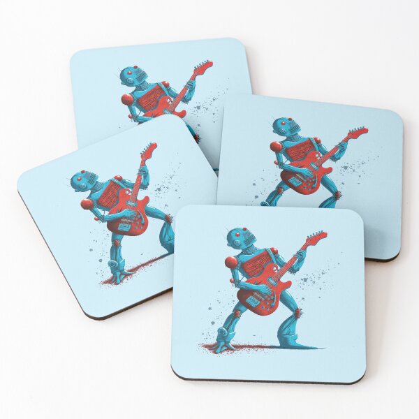 Item preview, Robot Playing Guitar Print designed and sold by ThePurpleMelon.