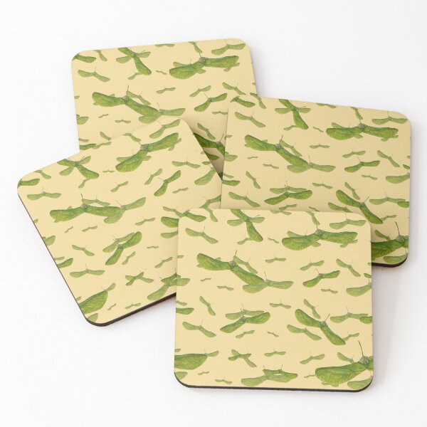 Item preview, Copy of Helicopter leaf seamless pattern beige background designed and sold by Yana Mustafina | Boho Soulful Designs.
