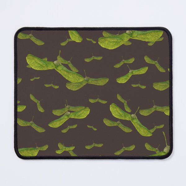 Item preview, Helicopter leaf seamless pattern dark background designed and sold by Yana Mustafina | Boho Soulful Designs.