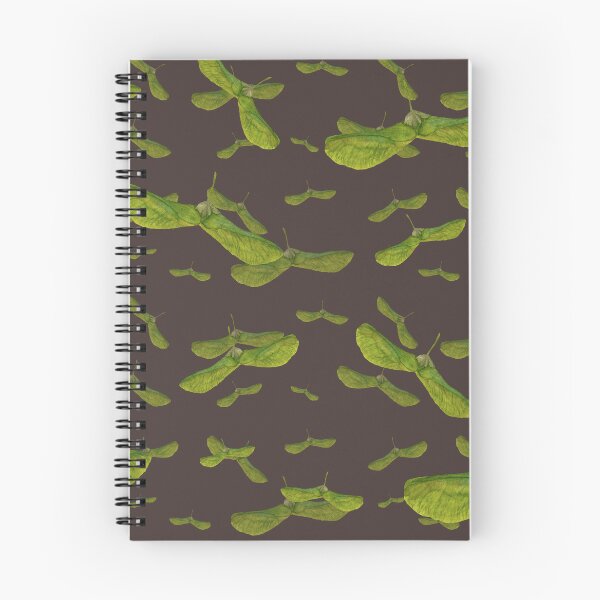 Aperçu de l'œuvre Helicopter leaf seamless pattern dark background créée et vendue par Yana Mustafina | Boho Soulful Designs.