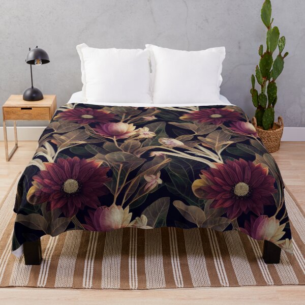 Item preview, Dark vintage boho tropical botanical pattern designed and sold by Lenkooo.