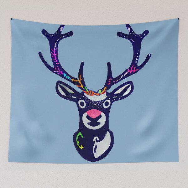 Item preview, Neon Christmas reindeer designed and sold by Nisyo.