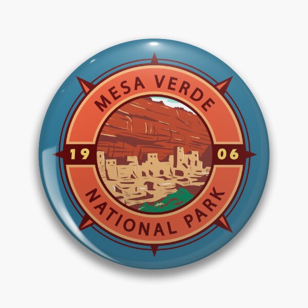 Item preview, Mesa Verde National Park Retro Compass Emblem designed and sold by KrisSidDesigns.