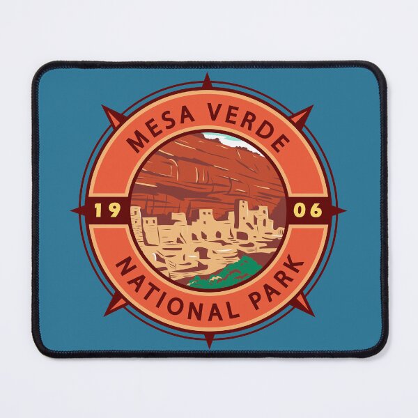 Item preview, Mesa Verde National Park Retro Compass Emblem designed and sold by KrisSidDesigns.