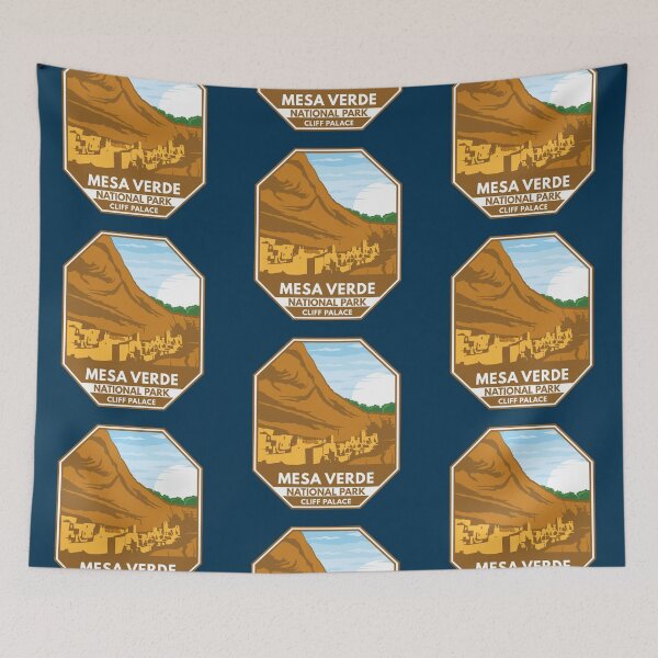 Item preview, Mesa Verde National Park Cliff Palace Retro Emblem designed and sold by KrisSidDesigns.