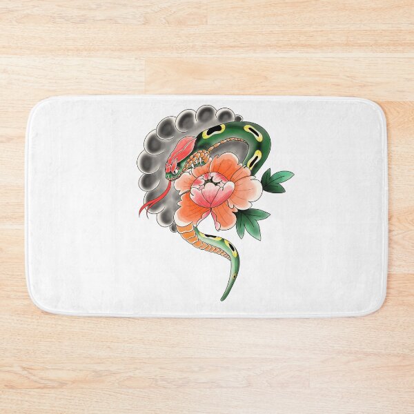 Item preview, Snake and Peony Tattoo Design designed and sold by Kevin Van Dongen.