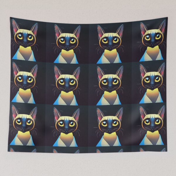 Item preview, Siamese cartoon kitten designed and sold by inkMortar.