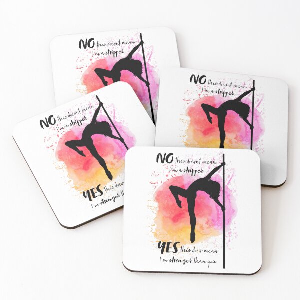 Item preview, Pole Dancing 'Stronger Than You' Quote Paint Splash designed and sold by PoleLife.