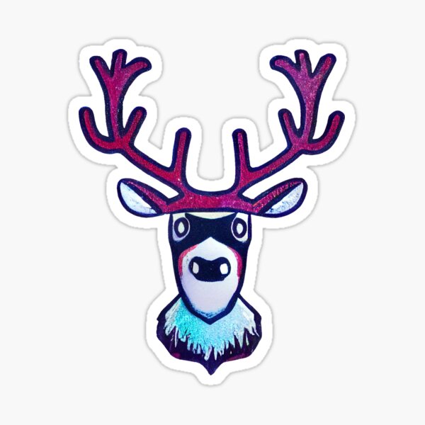 "Reindeer ready for Christmas" Sticker for Sale by Nisyo Redbubble