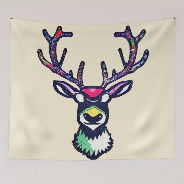 Item preview, Reindeer with colored antlers designed and sold by Nisyo.