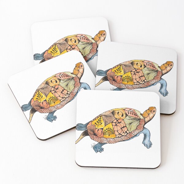 Item preview, turtle- floral designed and sold by pilarsart.