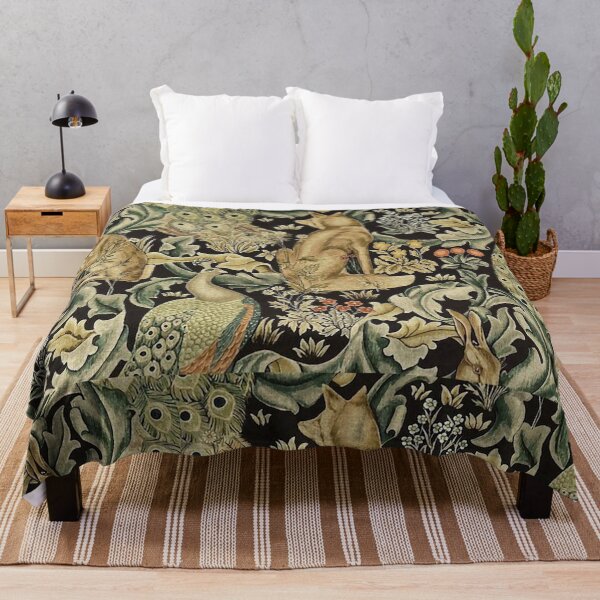 William Morris forest fabric Throw Blanket