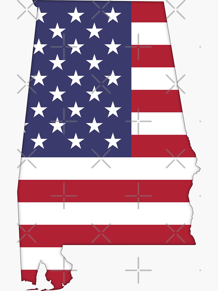 "Alabama — USA Flag" Sticker by heartusa Redbubble