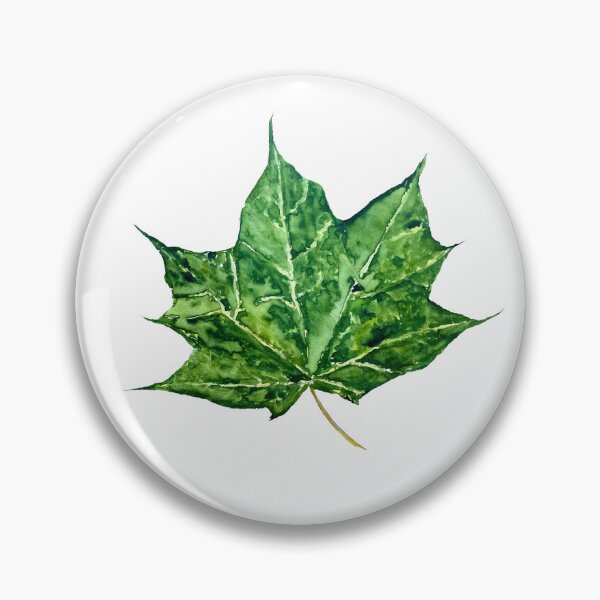 Item preview, Maple leaf green watercolor hand drawn designed and sold by Yana Mustafina | Boho Soulful Designs.