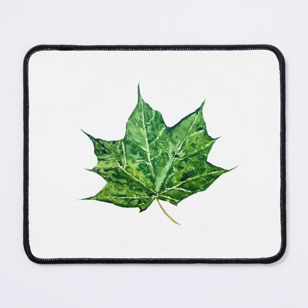 Item preview, Maple leaf green watercolor hand drawn designed and sold by Yana Mustafina | Boho Soulful Designs.