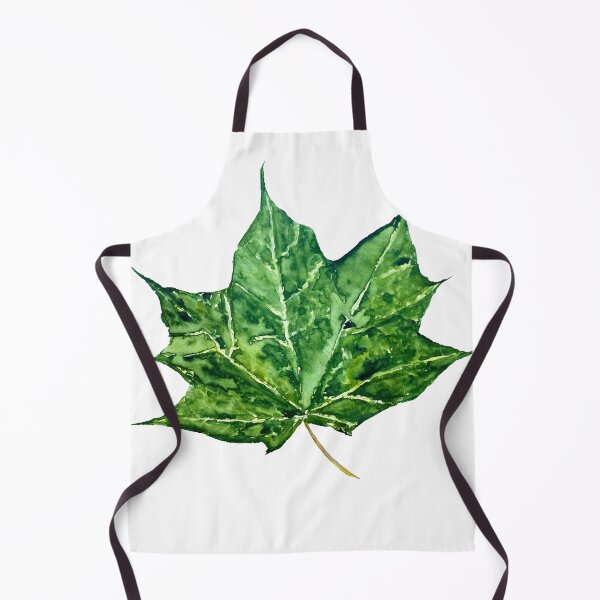 Item preview, Maple leaf green watercolor hand drawn designed and sold by Yana Mustafina | Boho Soulful Designs.