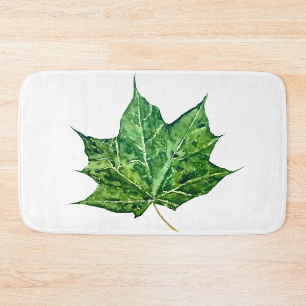 Item preview, Maple leaf green watercolor hand drawn designed and sold by Yana Mustafina | Boho Soulful Designs.