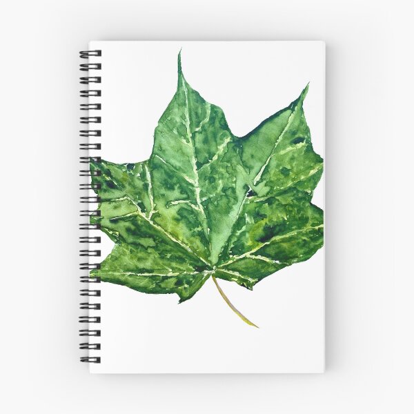 Item preview, Maple leaf green watercolor hand drawn designed and sold by Yana Mustafina | Boho Soulful Designs.