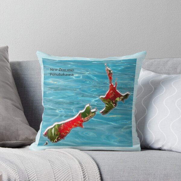 Item preview, New Zealand Pohutukawa on a NZ map (with lighter border) designed and sold by PhotoDesignNZ.