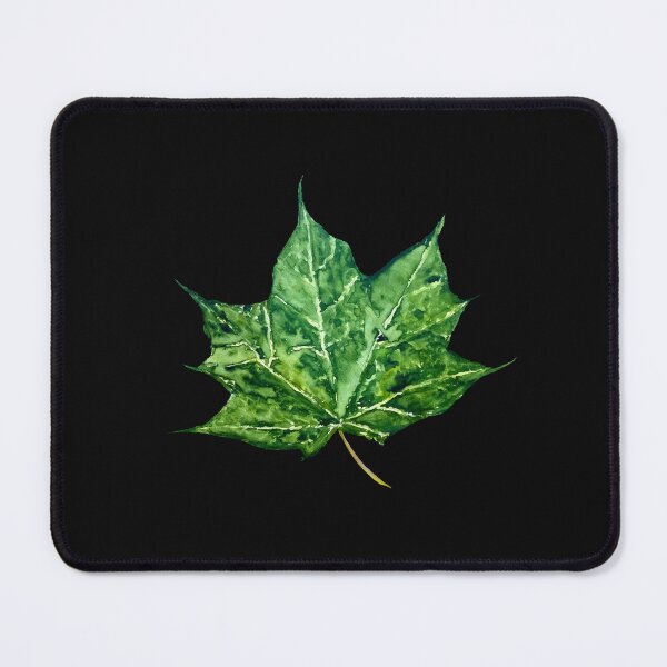 Item preview, Maple leaf green watercolor hand drawn black designed and sold by Yana Mustafina | Boho Soulful Designs.