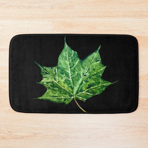 Item preview, Maple leaf green watercolor hand drawn black designed and sold by Yana Mustafina | Boho Soulful Designs.
