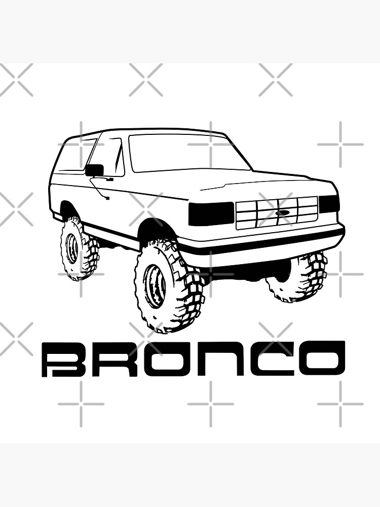 1987 1991 Ford Bronco W Logo Black Print Tote Bag By Theobsapparel Redbubble