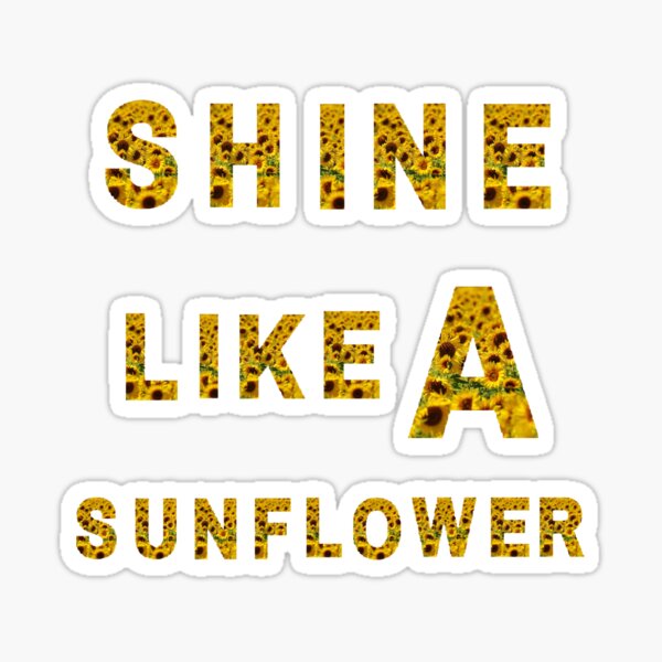 Shine Like A Sunflower Funny And Cute Quotes Sticker For Sale By Designspot2020 Redbubble 4106