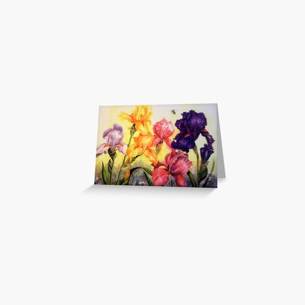 Glorious Irises Greeting Card