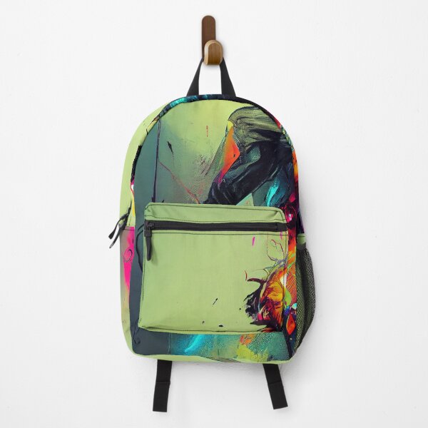 Item preview, Cyberpunk man playing guitar, neon colors designed and sold by pcusine.