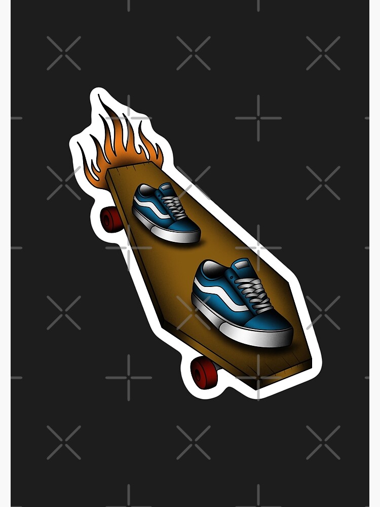 "COFFIN FLAME SKATE BLUE" Poster for Sale by hugoncalves Redbubble