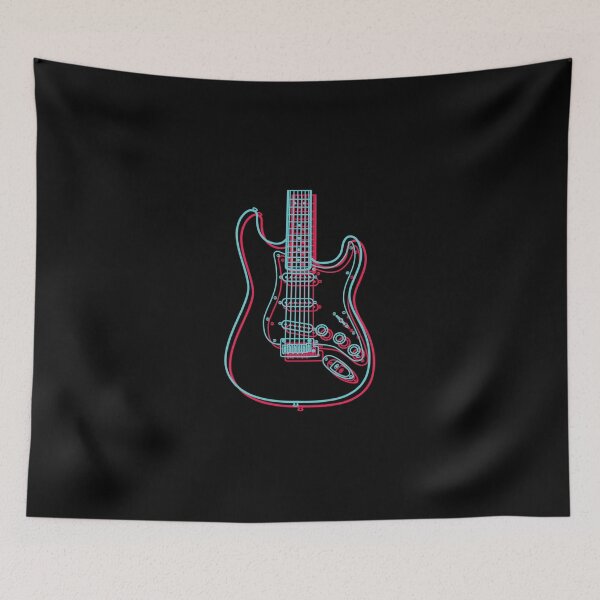 Item preview, 3d S-Style Electric Guitar Body Outline Pullover Hoodie designed and sold by lillakroetzsh.