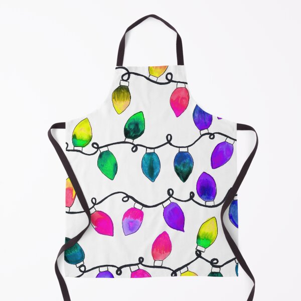 Aperçu de l'œuvre Ampoules colorées de vacances de Noël, aquarelle au néon créée et vendue par Daydreamer Alley.