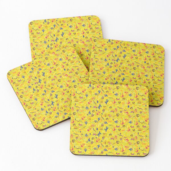 Item preview, Animals in the desert with yellow background designed and sold by Cutululu.