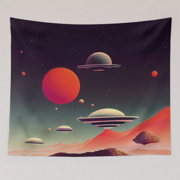 Artikelvorschau, Retro-UFOs entworfen und verkauft von Foodcolored.