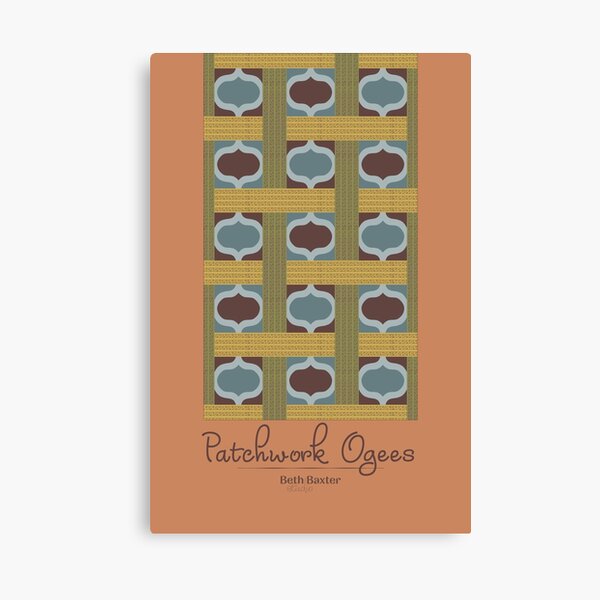 Patchwork Ogee in Organic Colors Canvas Print