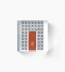 Palm Springs Orange Door and Breeze Blocks Acrylic Block
