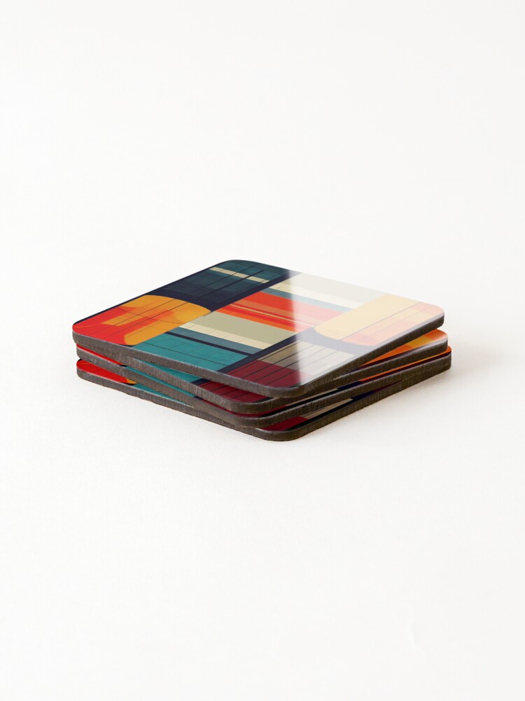 Thumbnail 4 of 5, Coasters (Set of 4), Retro Abstract Pattern designed and sold by Foodcolored.