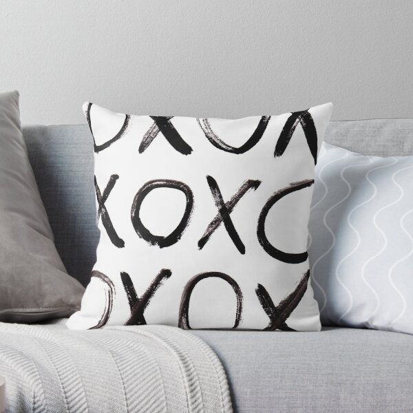 XOXO Brush Strokes Distress Throw Pillow