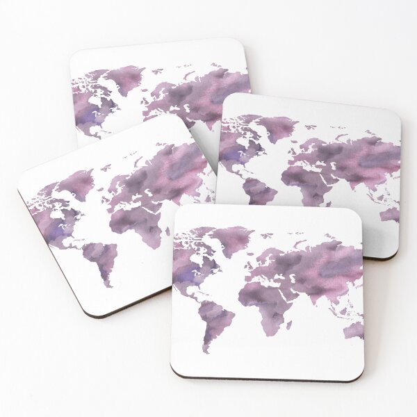Item preview, Watercolor Map Of The World Silhouette PNG Design III designed and sold by Irina Sztukowski.