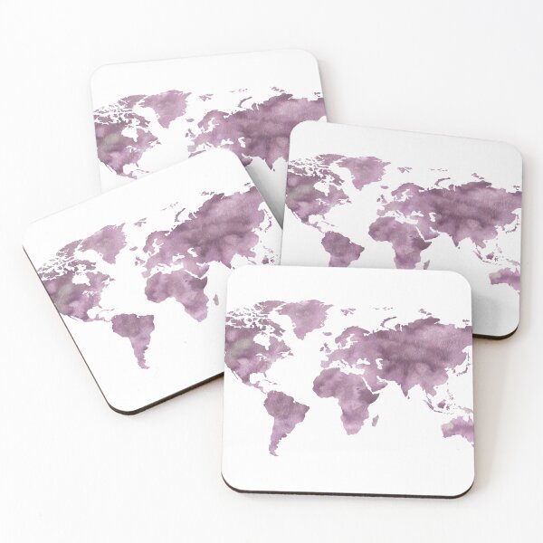 Item preview, Watercolor Map Of The World Silhouette PNG Design VII designed and sold by Irina Sztukowski.
