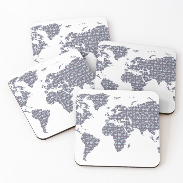 Item preview, Watercolor Map Of The World Silhouette PNG Design VIII designed and sold by Irina Sztukowski.